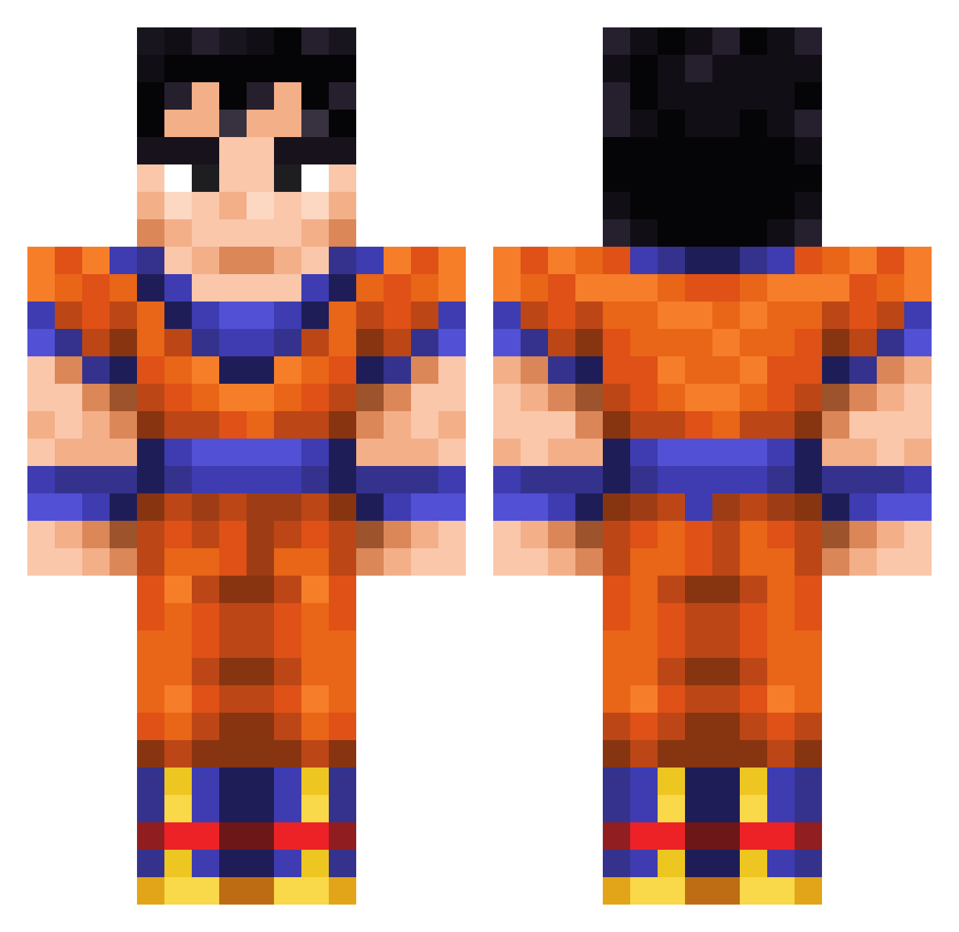 WobblesGaming Minecraft skin, front and back view