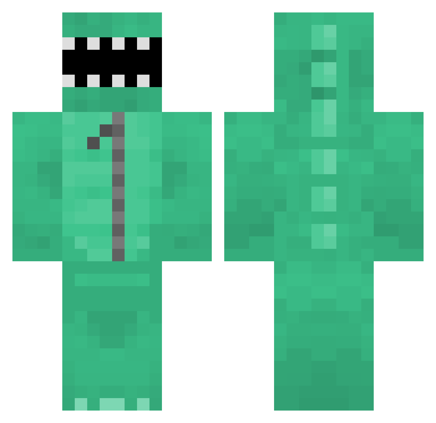Parkoureiro Minecraft skin, front and back view