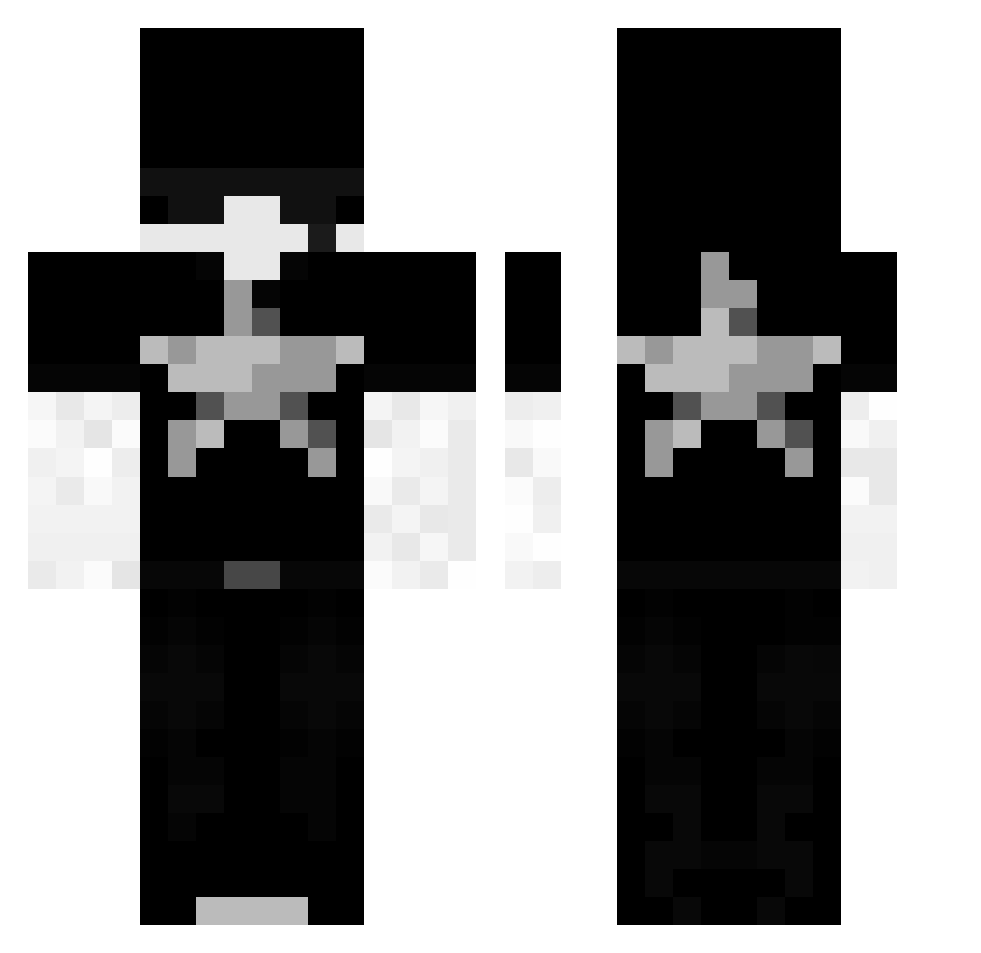 Ningra6 Minecraft skin, front and back view