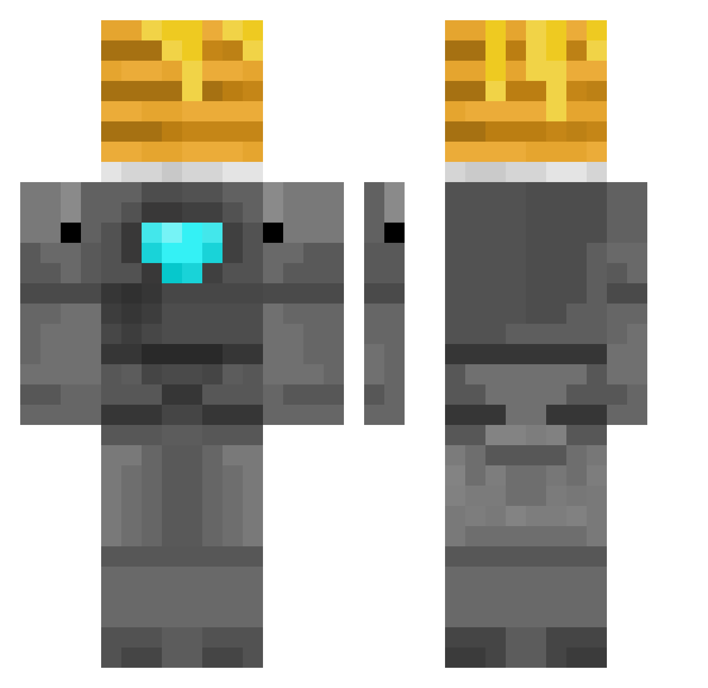 SirKlayton Minecraft skin, front and back view