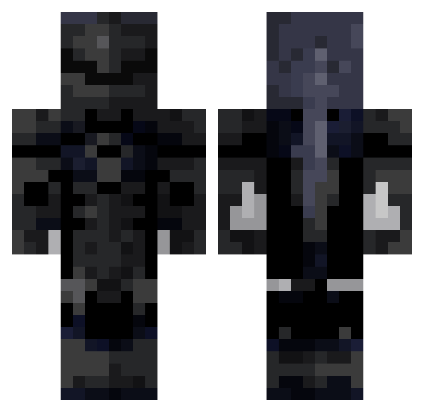 gruby Minecraft skin, front and back view