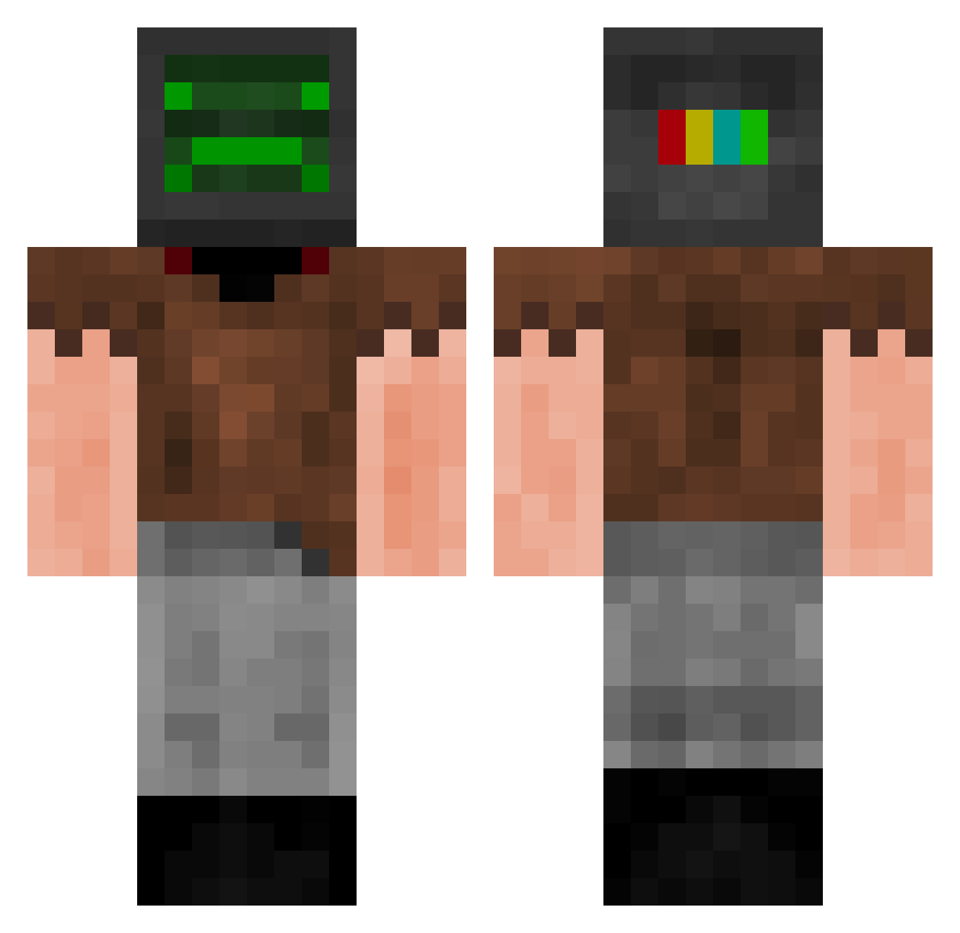 Notch_____ Minecraft skin, front and back view