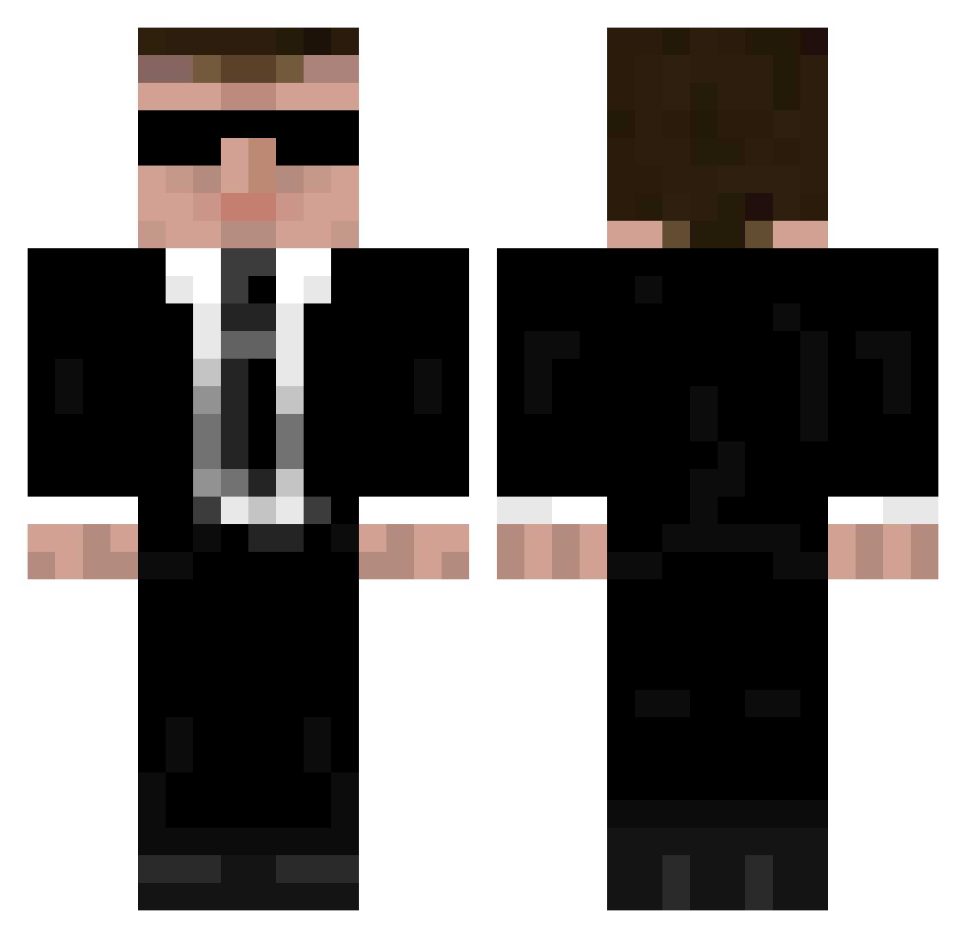 v3ganc3 Minecraft skin, front and back view