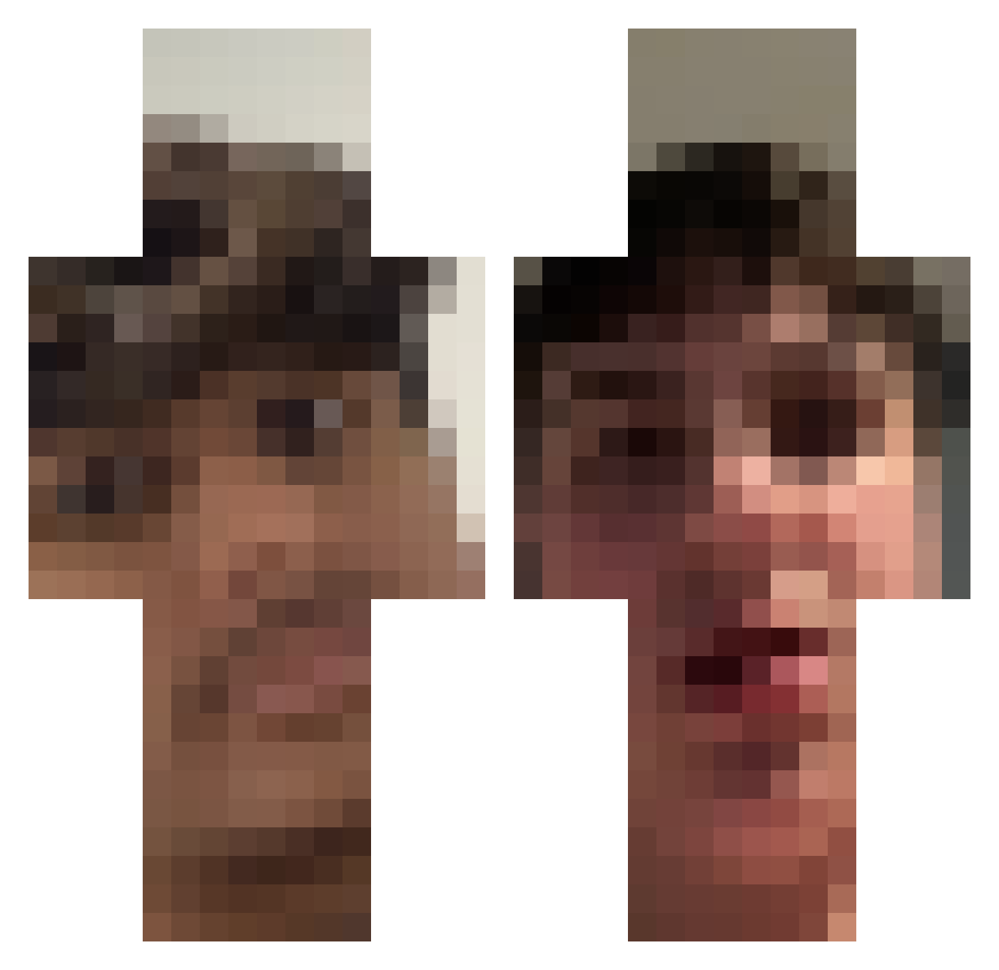 synnnn Minecraft skin, front and back view