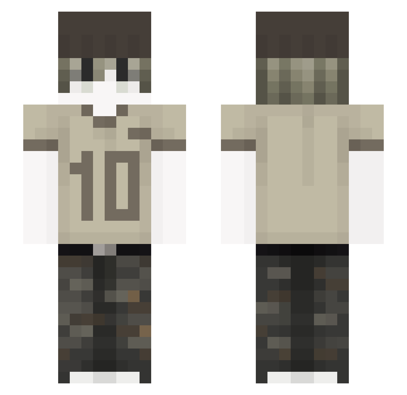 vyxx666 Minecraft skin, front and back view