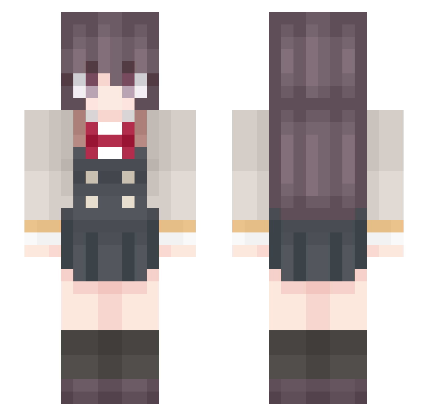 CLGRS Minecraft skin, front and back view