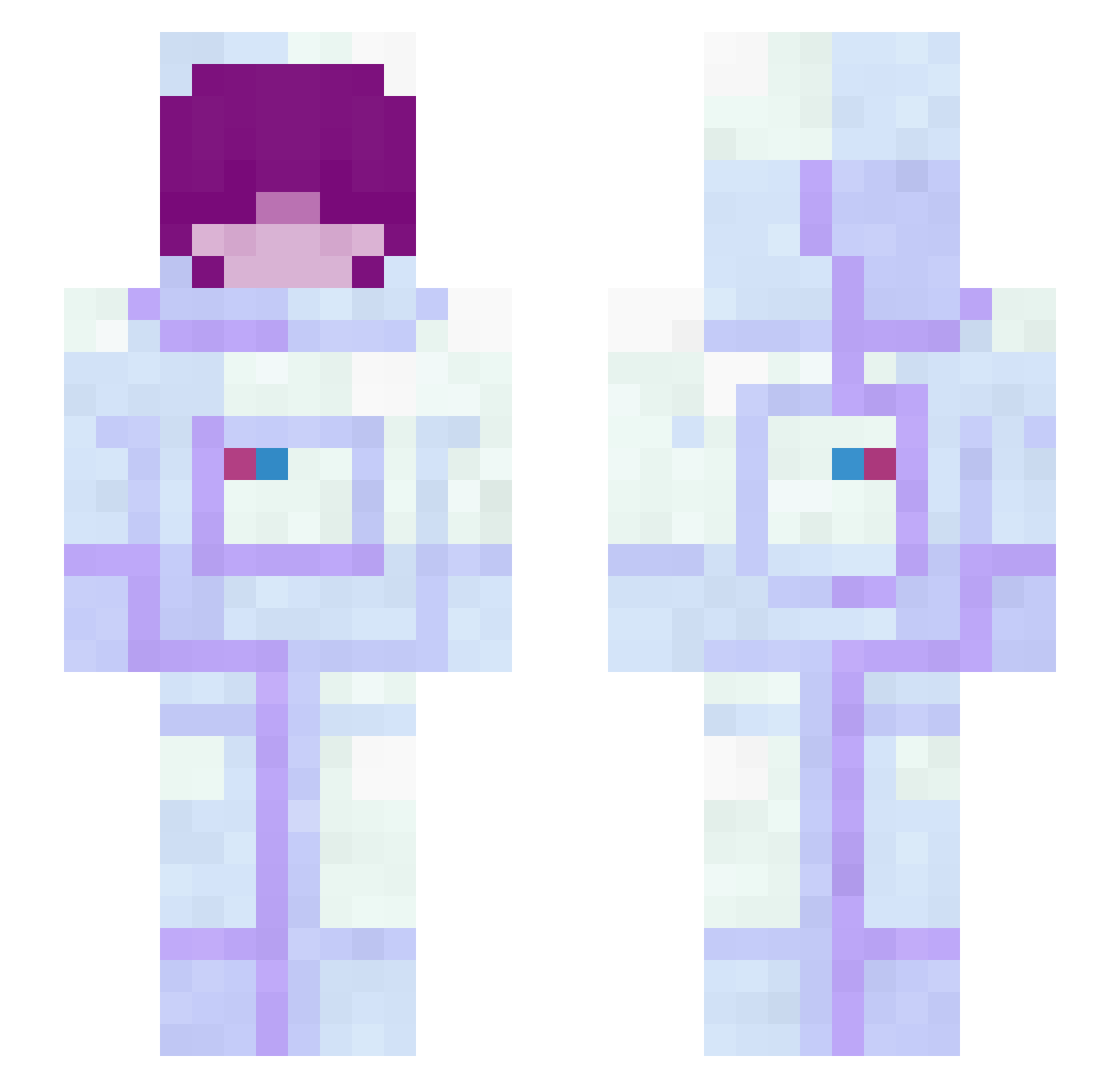 allqni Minecraft skin, front and back view