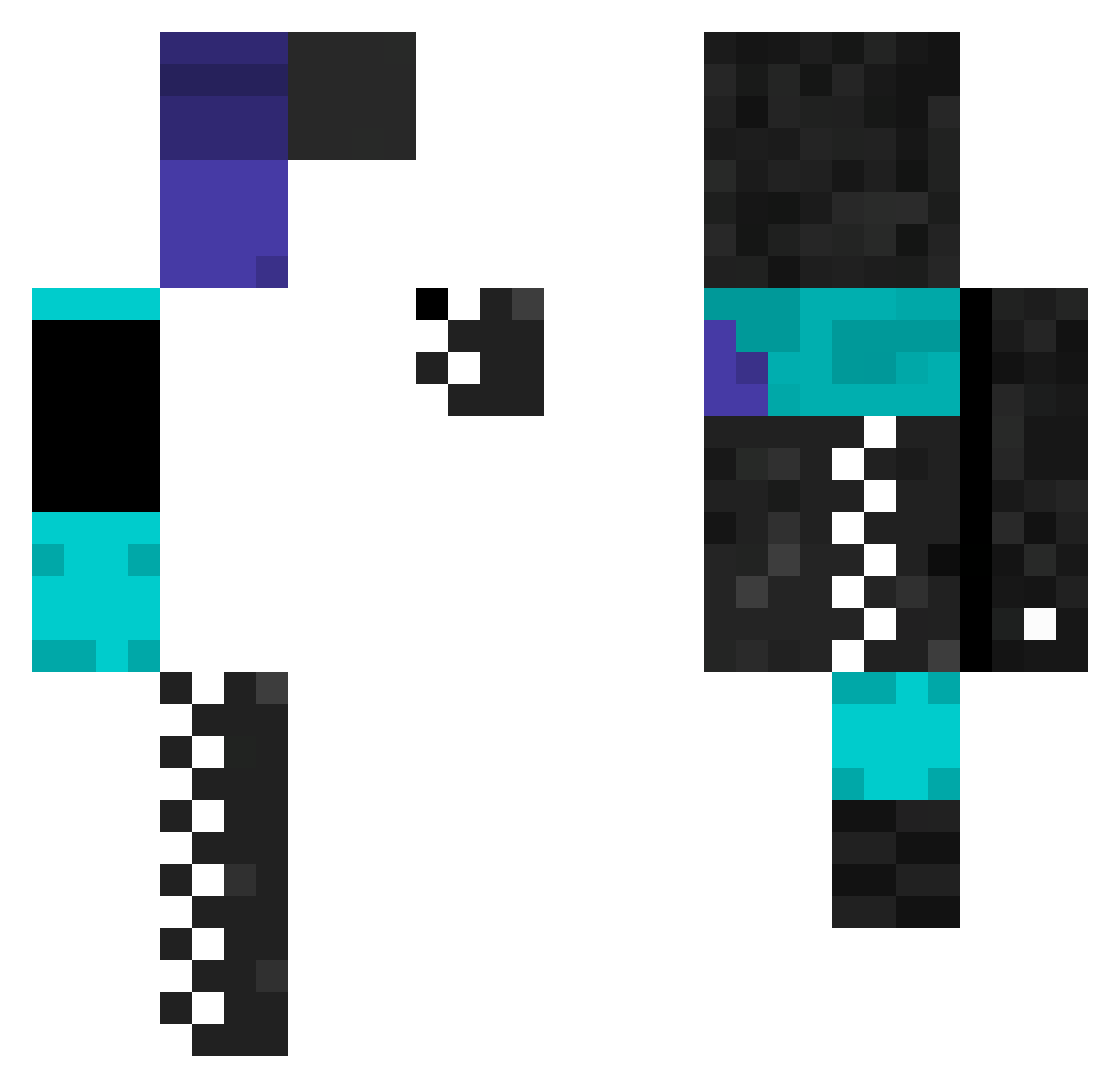 XEEERIS Minecraft skin, front and back view