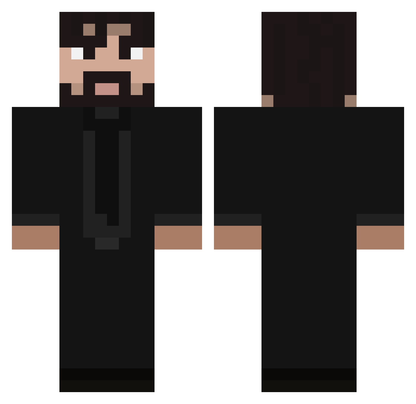 zerothahero Minecraft skin, front and back view