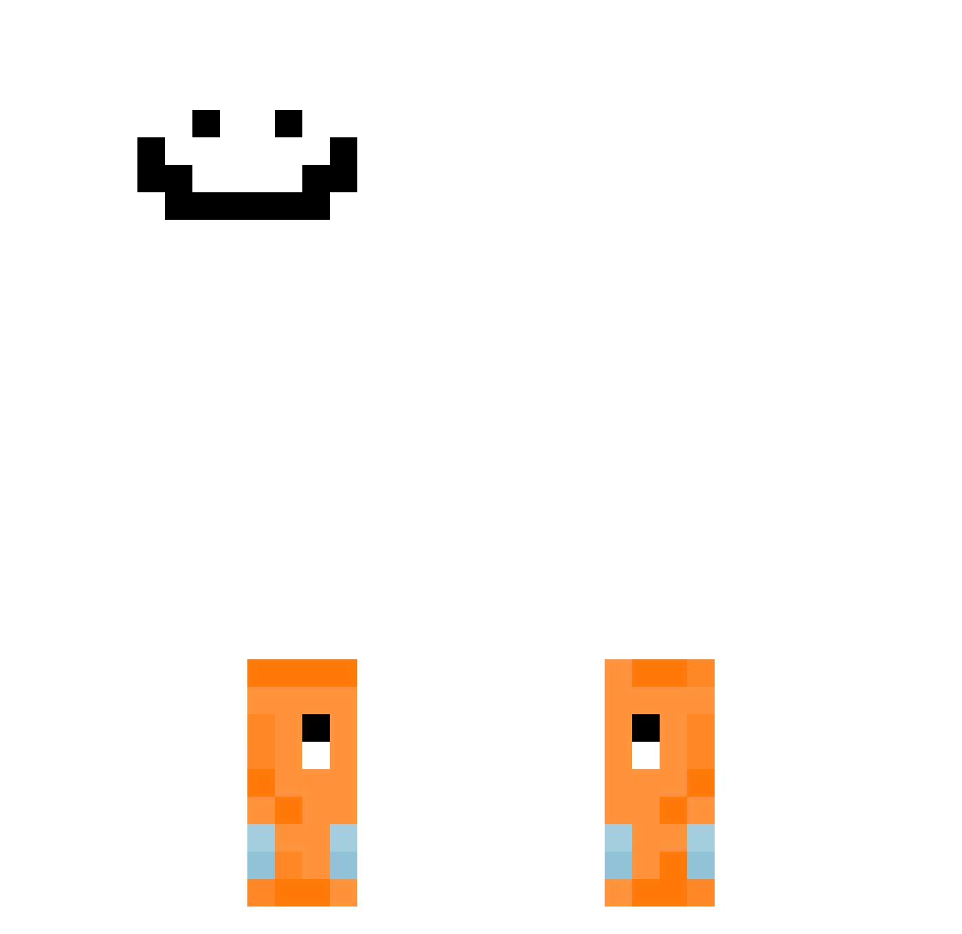 mmmmmfish Minecraft skin, front and back view