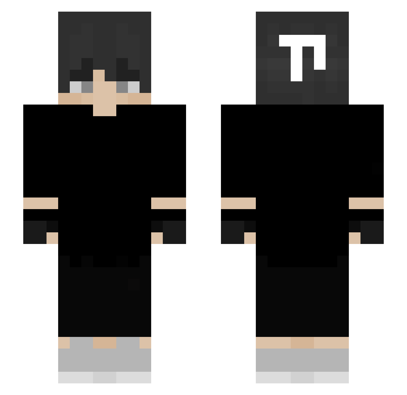 h_y00 Minecraft skin, front and back view