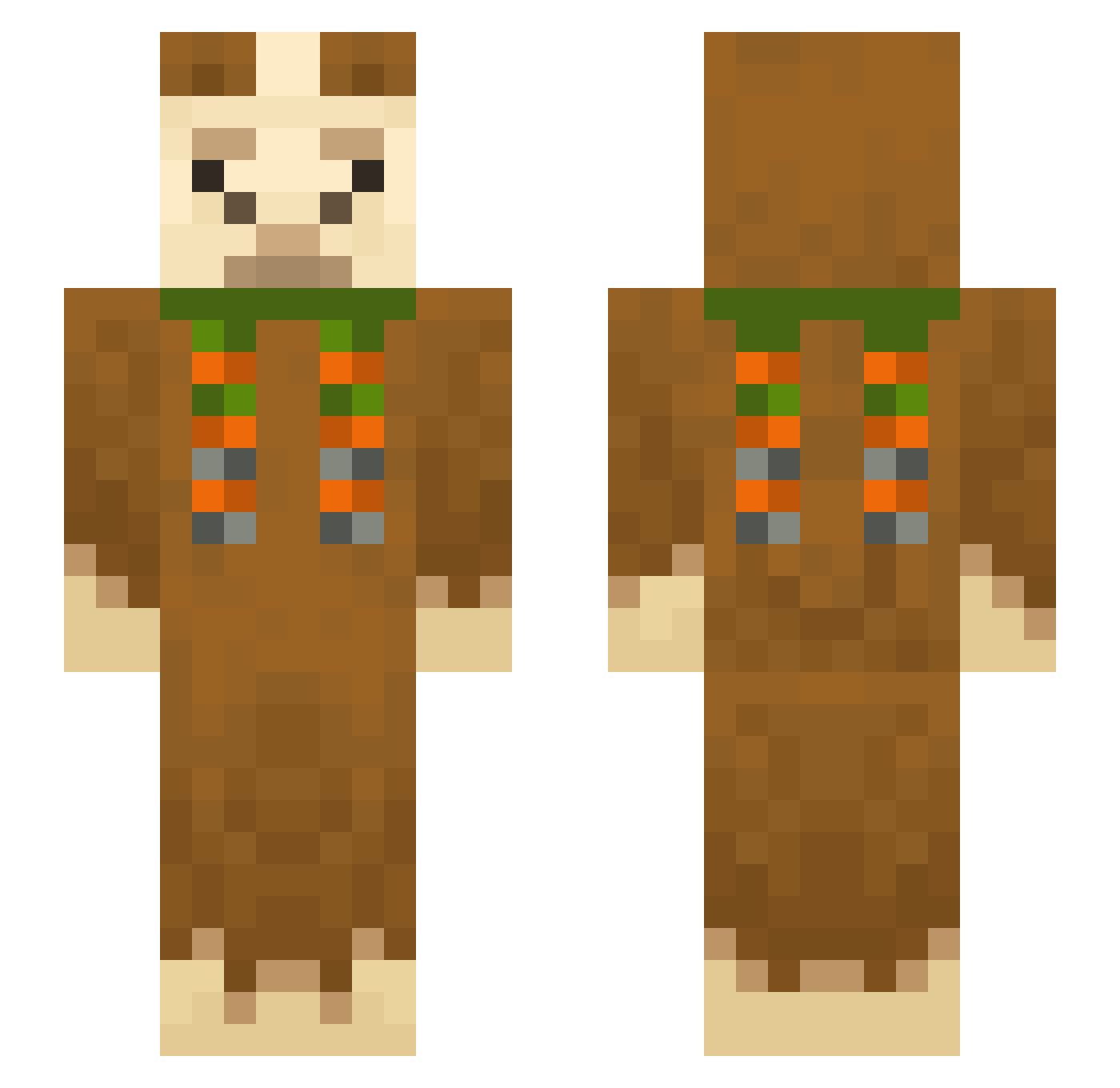 AllergicToColors Minecraft skin, front and back view