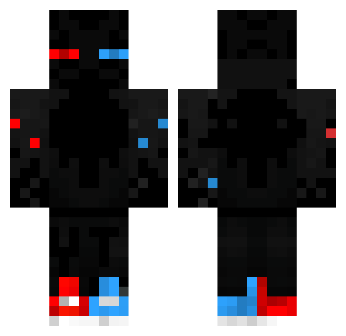 Squipdoodle Minecraft skin, front and back view