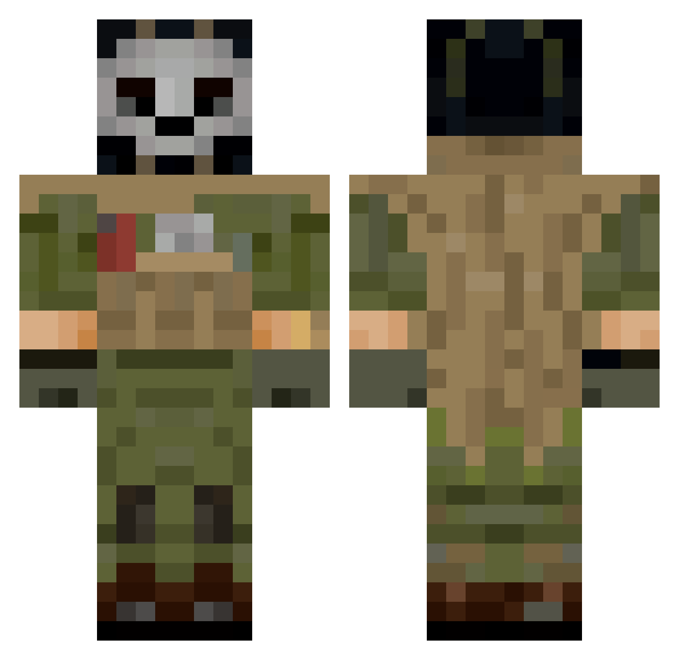 Tough_Tatertot Minecraft skin, front and back view