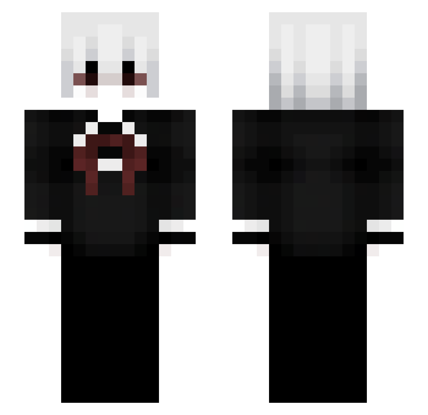 unbody Minecraft skin, front and back view