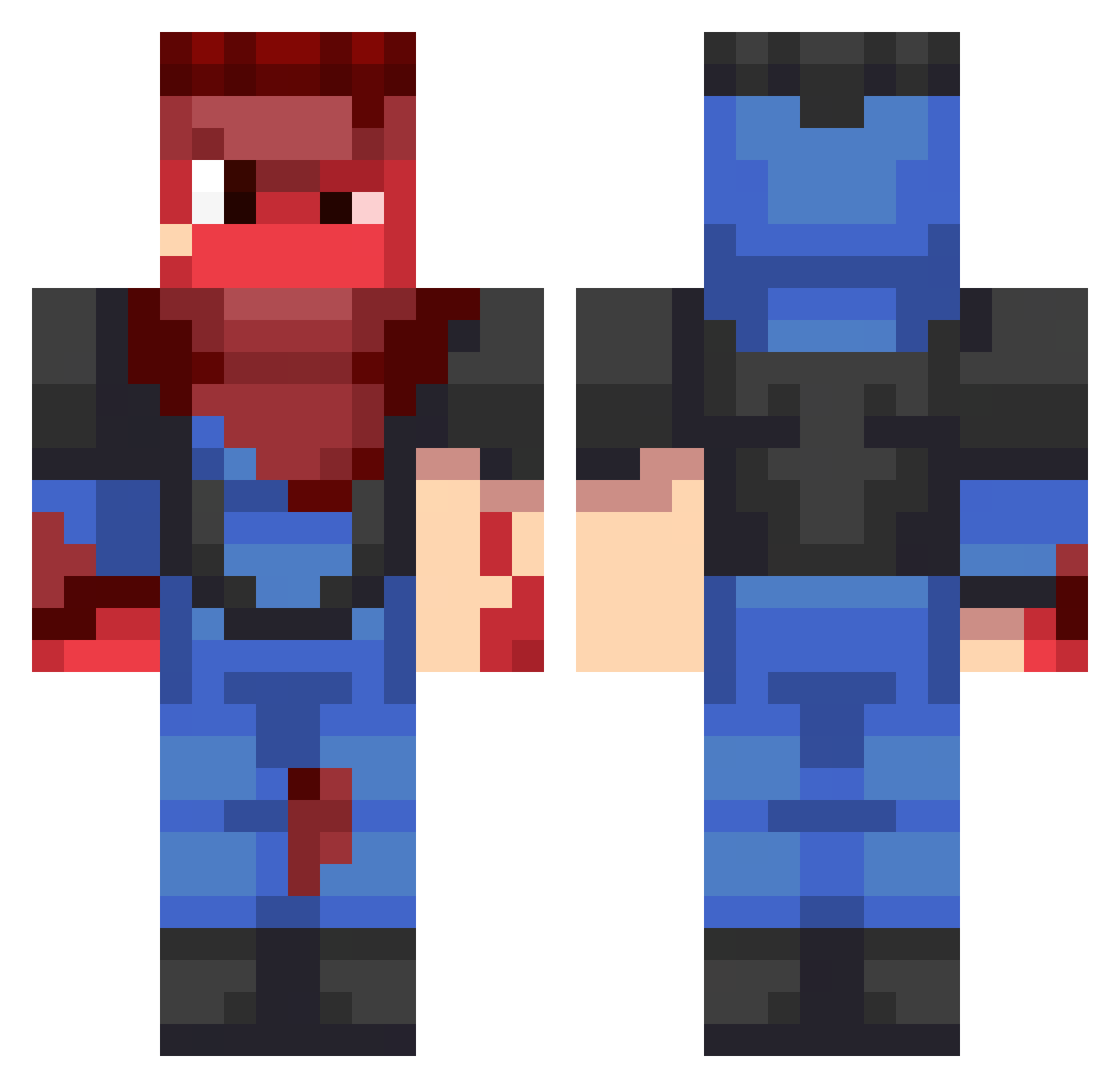 Heddleunusual988 Minecraft skin, front and back view