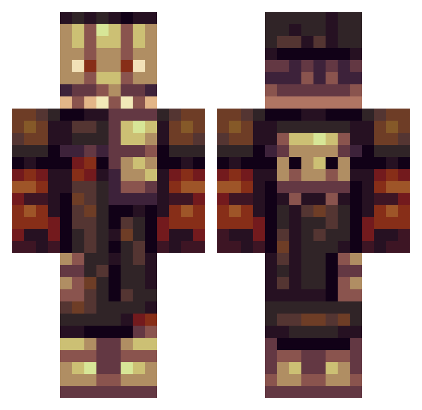 Intamin_ Minecraft skin, front and back view