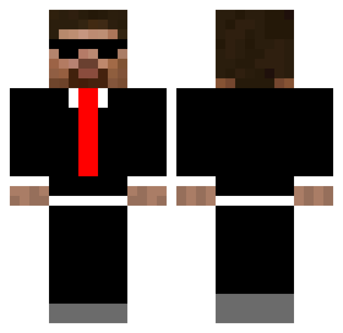 strangle Minecraft skin, front and back view