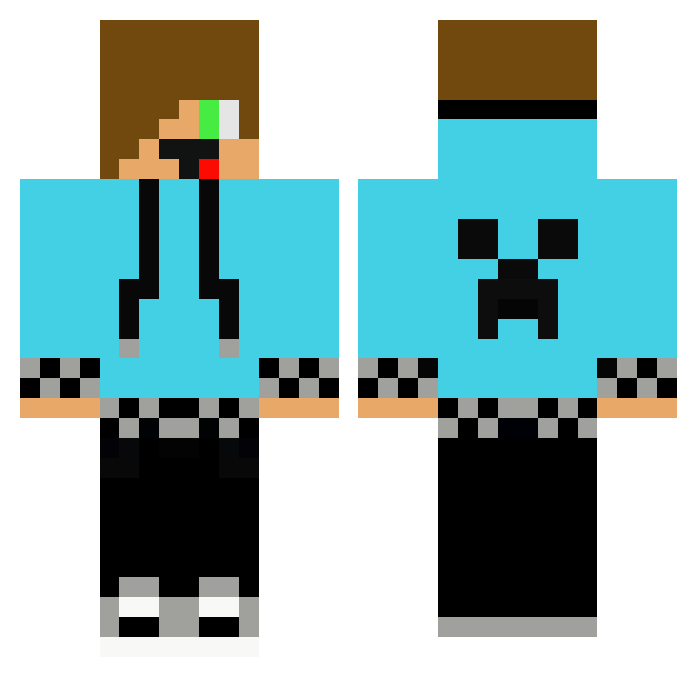 fled Minecraft skin, front and back view