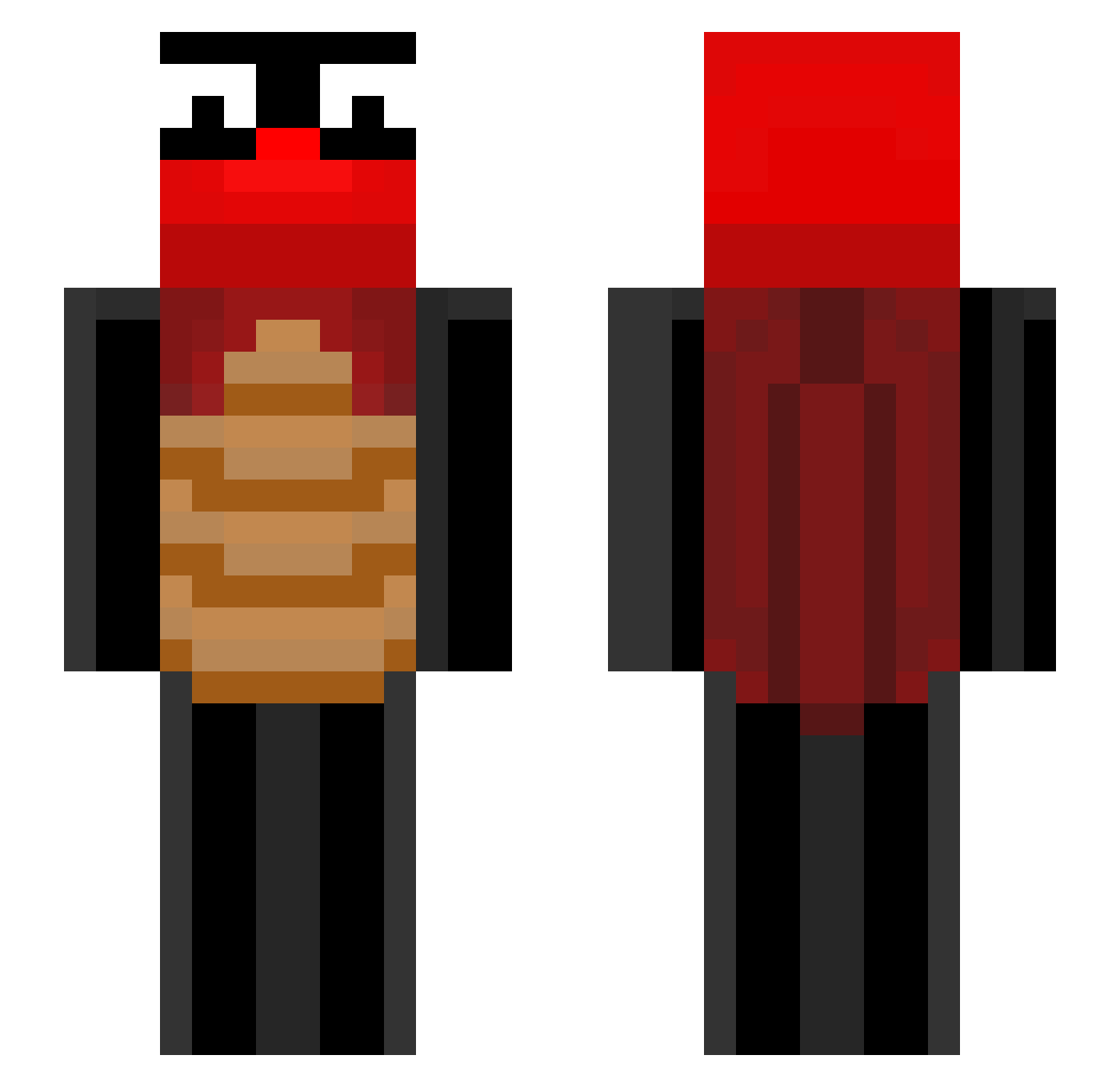 RedCicada0225 Minecraft skin, front and back view