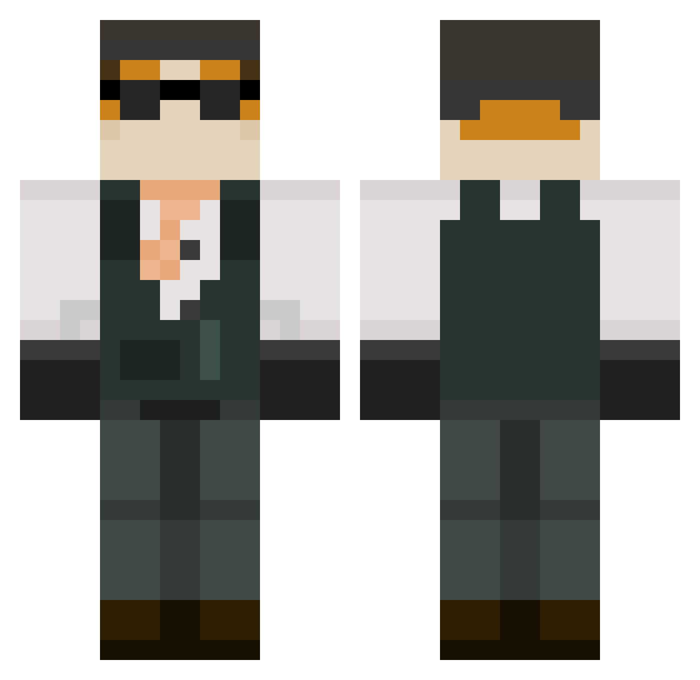 MirekxGod Minecraft skin, front and back view