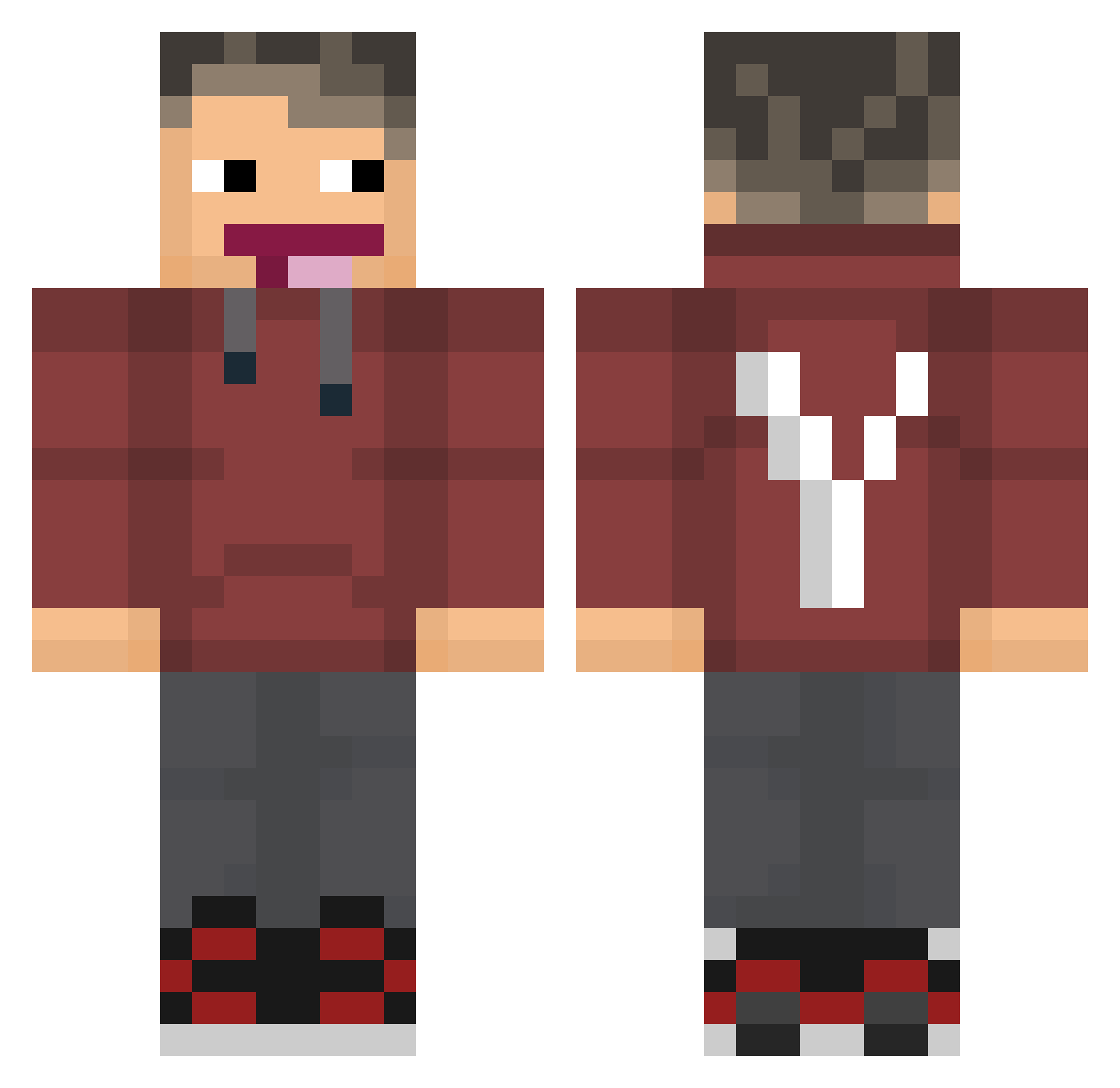 s_Yoshimitsu Minecraft skin, front and back view