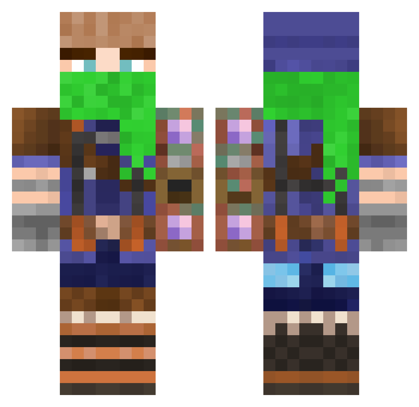 Zaidengrup Minecraft skin, front and back view