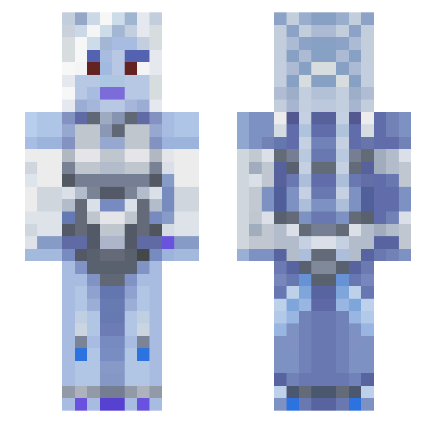 NYYAA Minecraft skin, front and back view