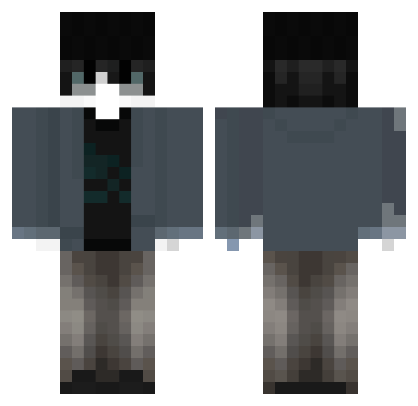 Zhar1 Minecraft skin, front and back view