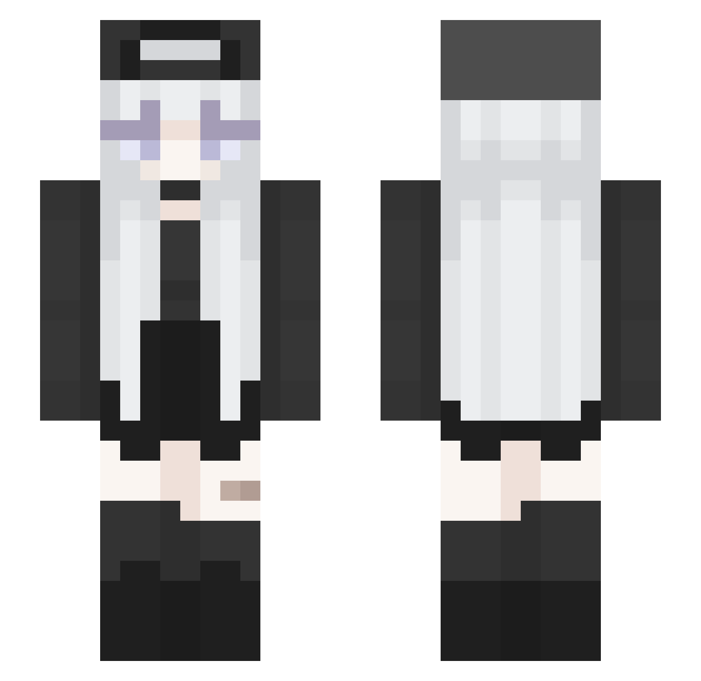 prueli Minecraft skin, front and back view
