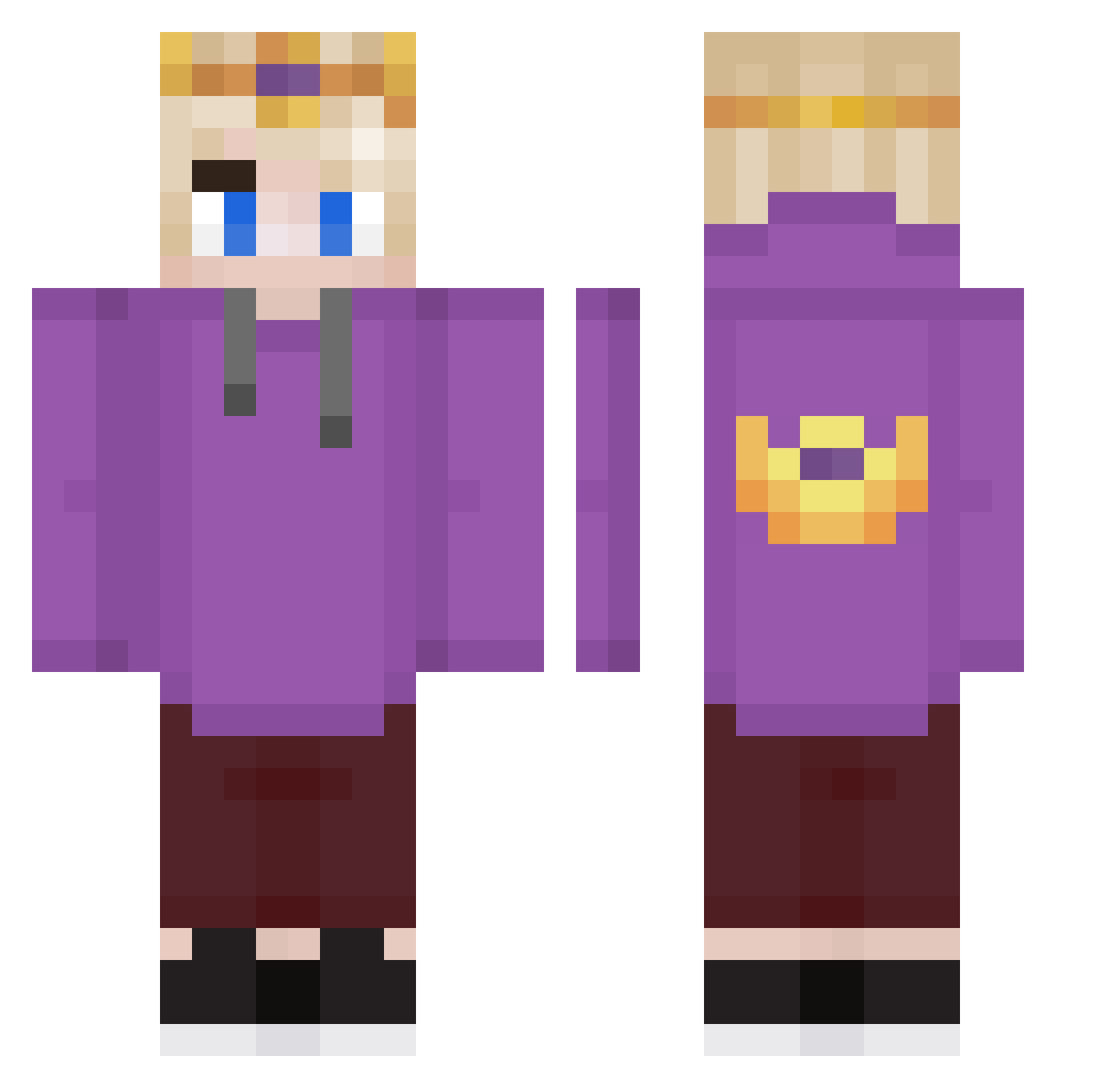 MatheuSC Minecraft skin, front and back view