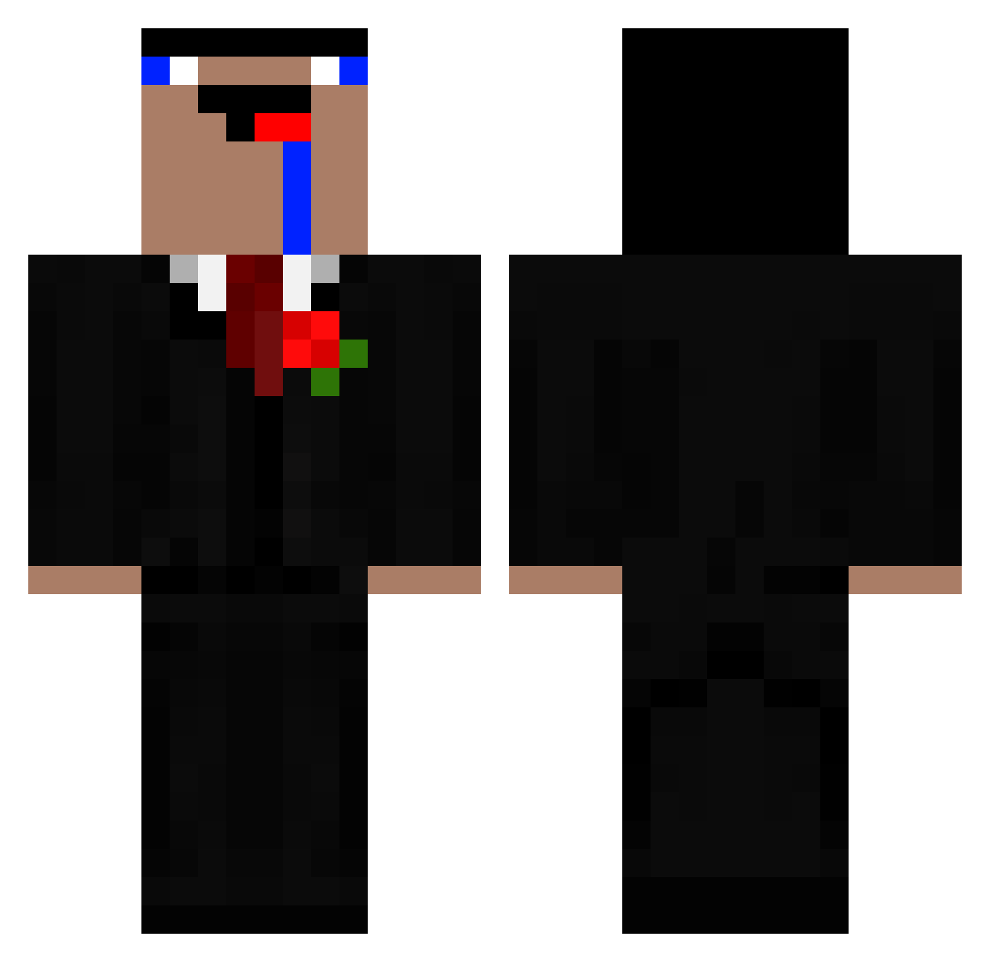 Lickem Minecraft skin, front and back view