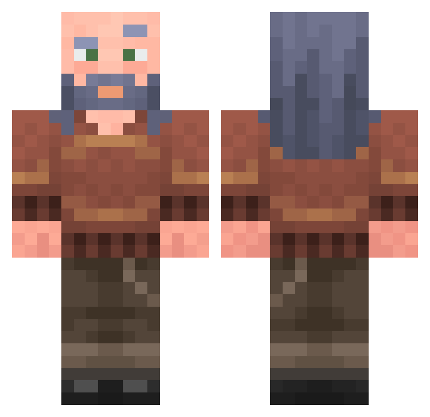 RichardBGaming Minecraft skin, front and back view