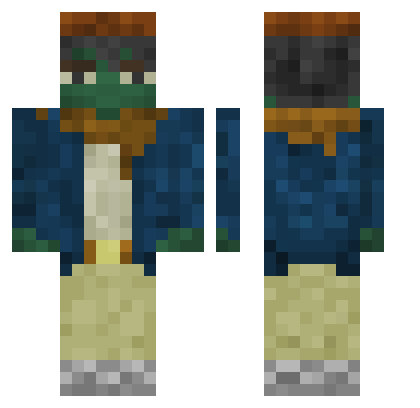 idealistical Minecraft skin, front and back view