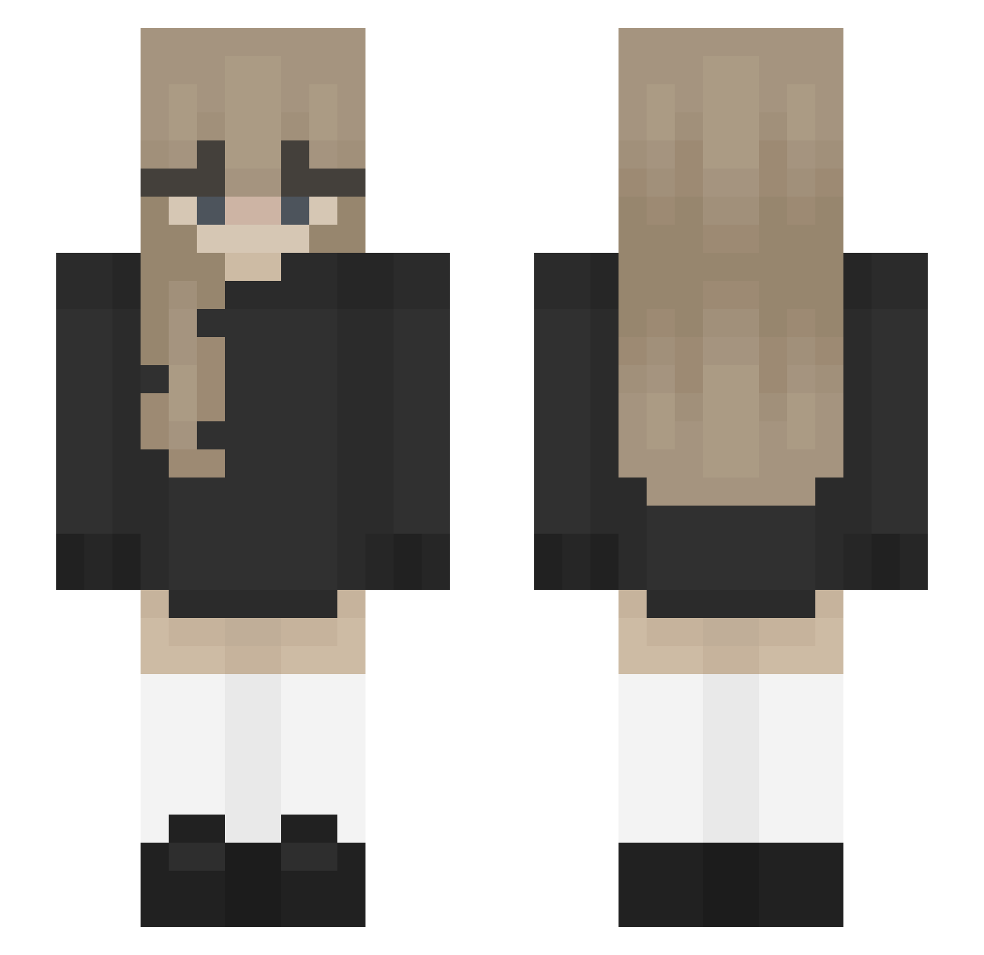 incxv Minecraft skin, front and back view