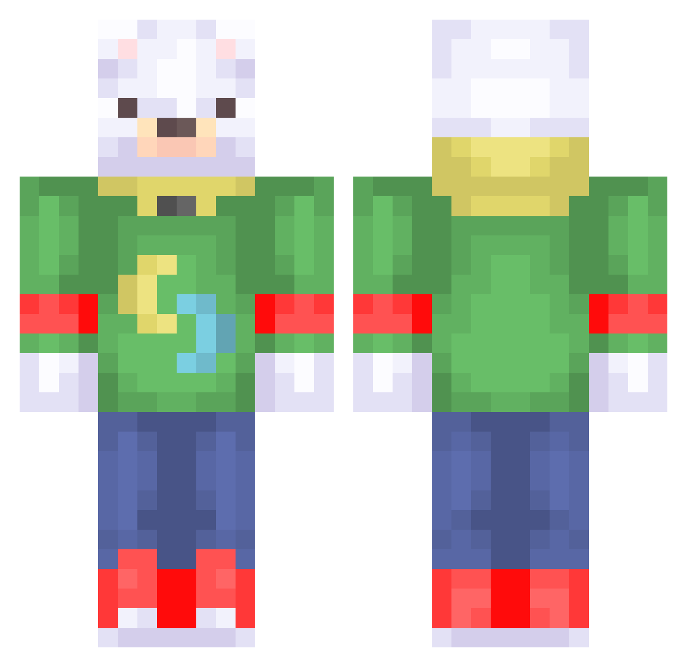 vnoe Minecraft skin, front and back view