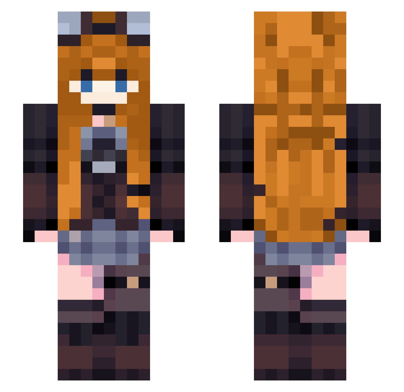 Wiczzka Minecraft skin, front and back view