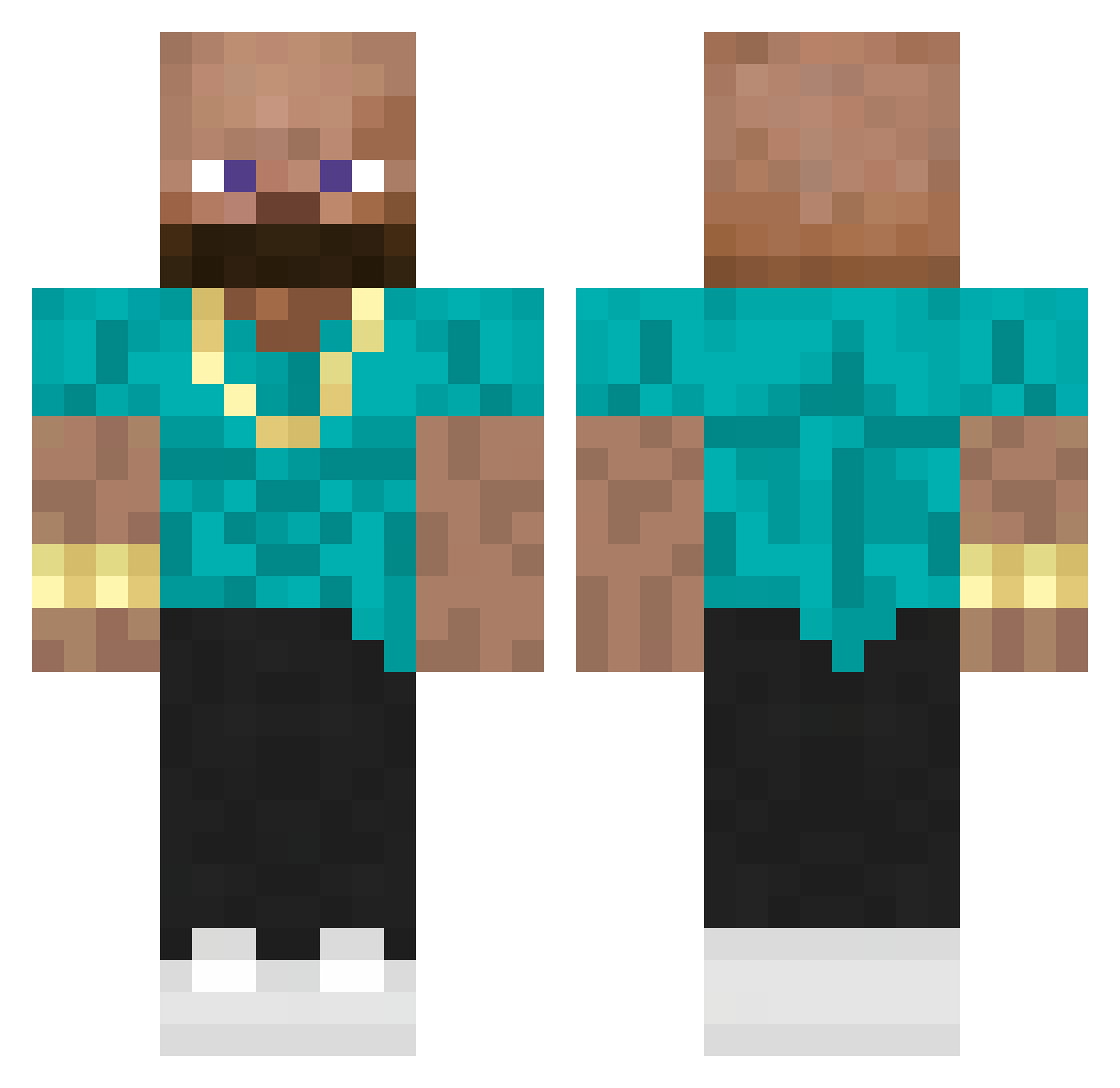 Joohnxd Minecraft skin, front and back view