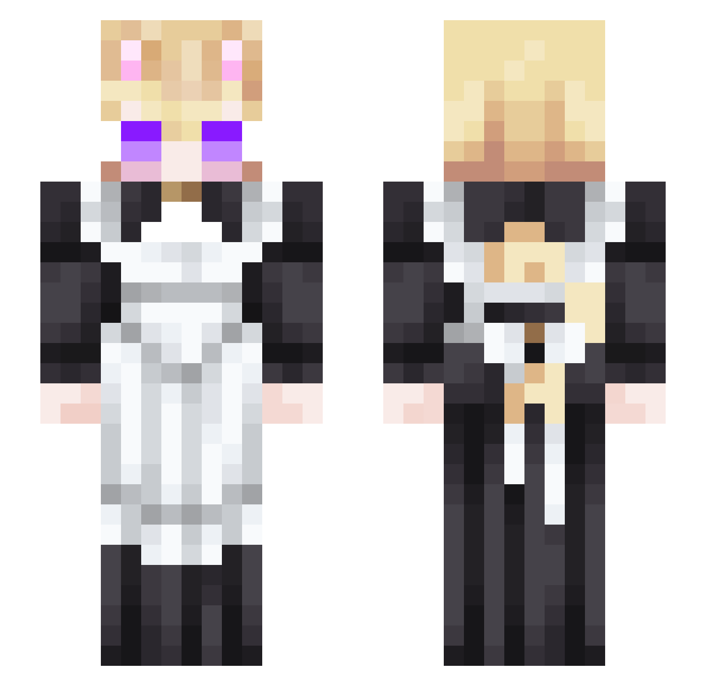 Muflie Minecraft skin, front and back view