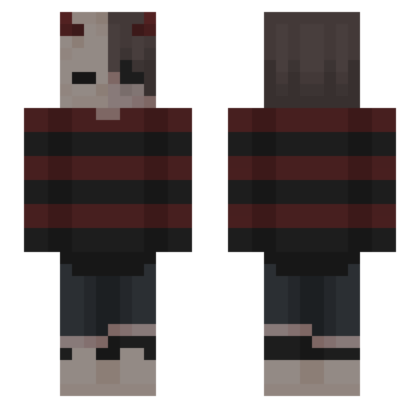 Tqrezz Minecraft skin, front and back view