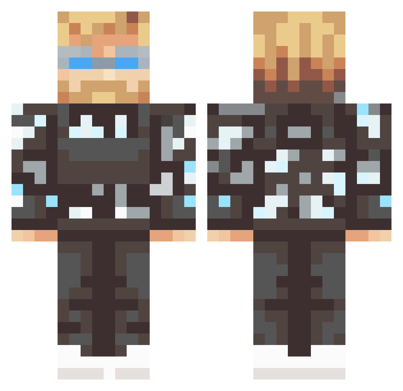 Nelakowski Minecraft skin, front and back view