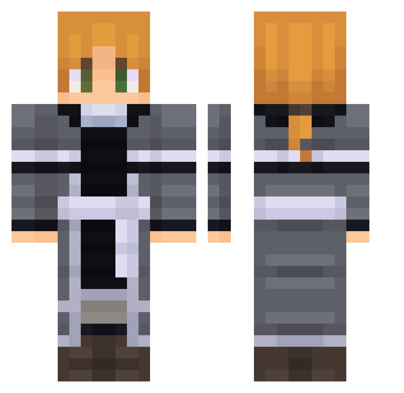 Tebuja Minecraft skin, front and back view