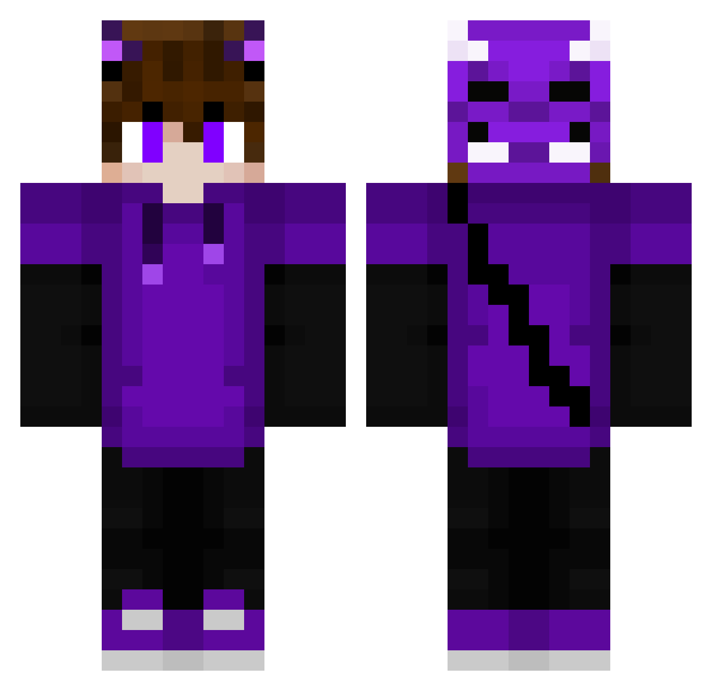 vMoha7 Minecraft skin, front and back view