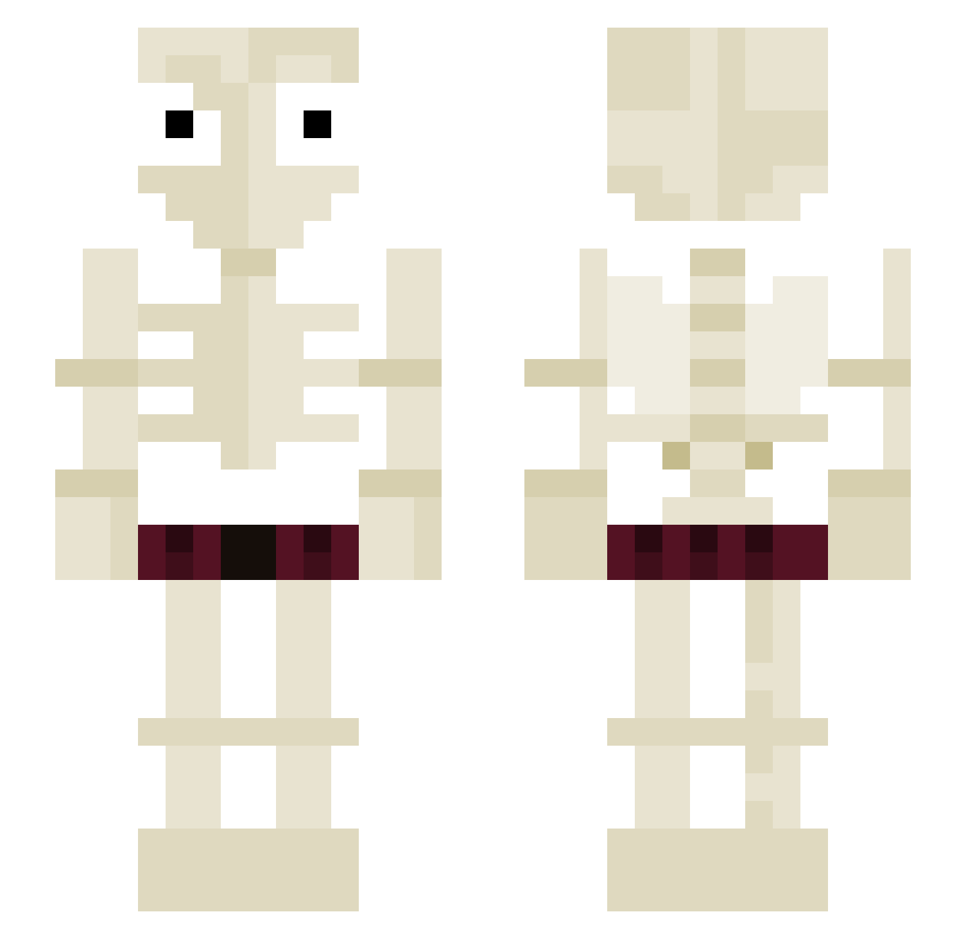Shoocks Minecraft skin, front and back view