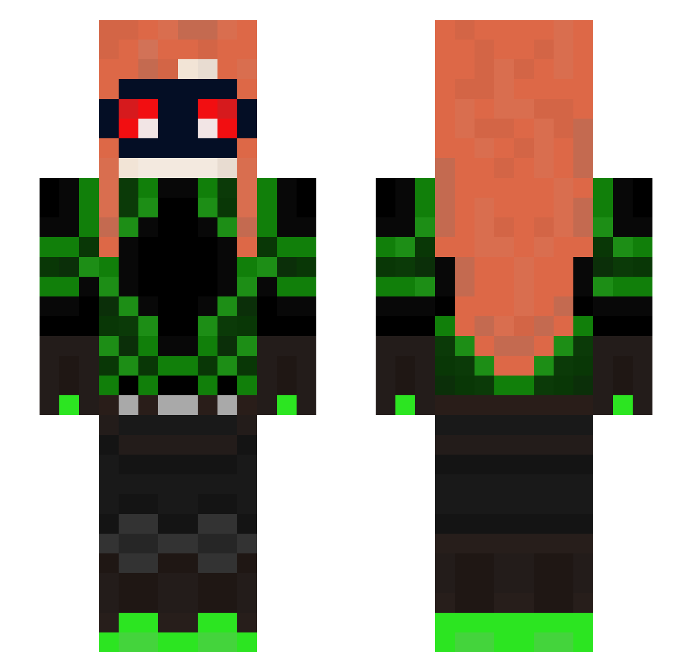 Ucy Minecraft skin, front and back view