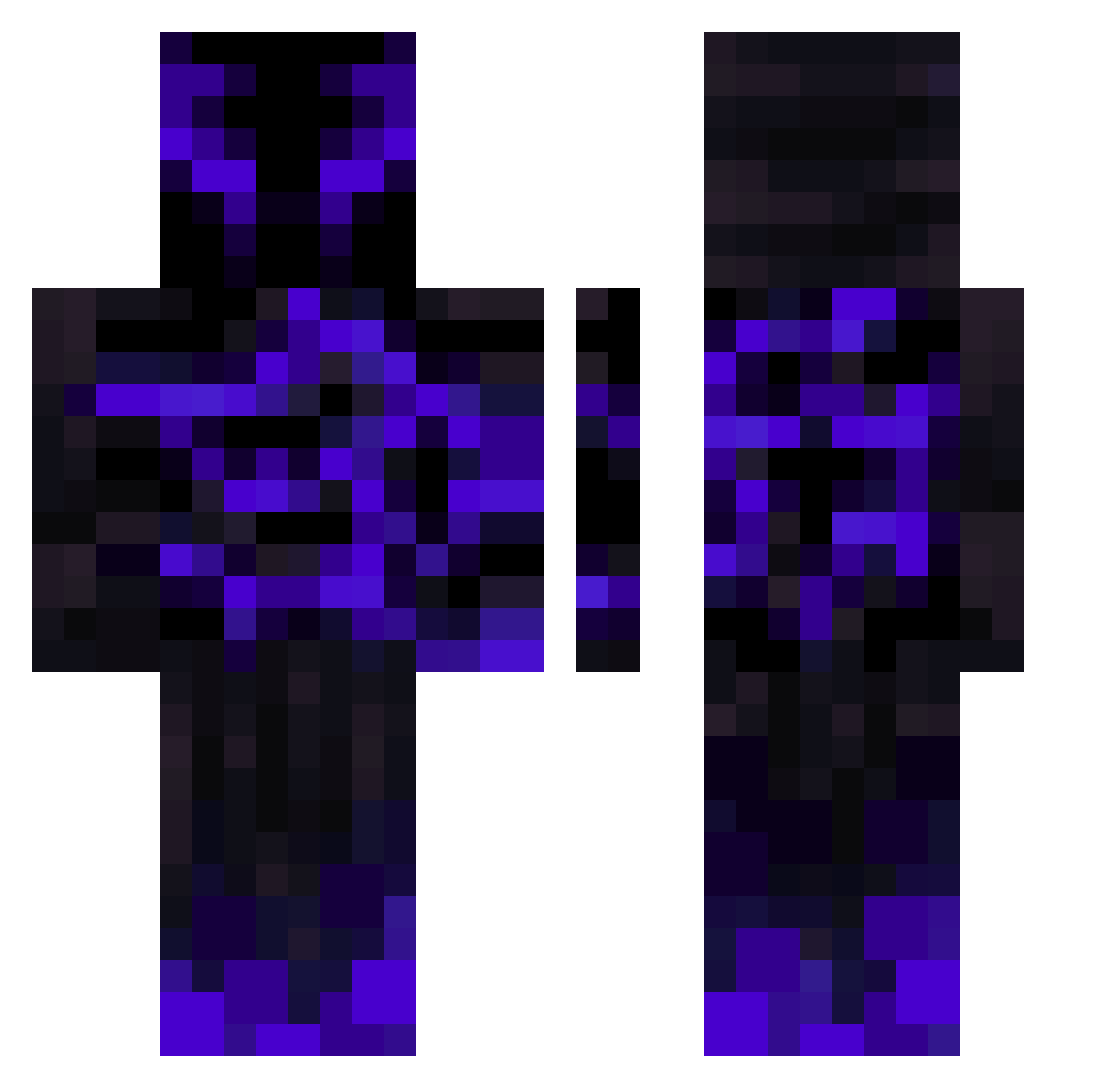 shadowrelm662 Minecraft skin, front and back view