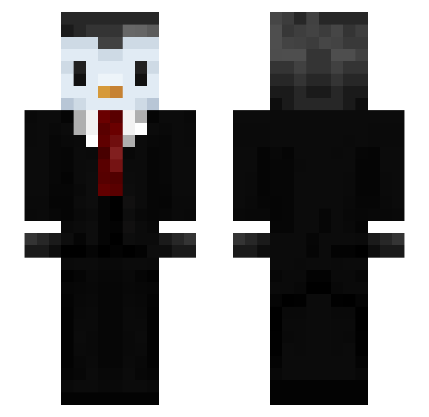 Jimmmmmmmmy Minecraft skin, front and back view