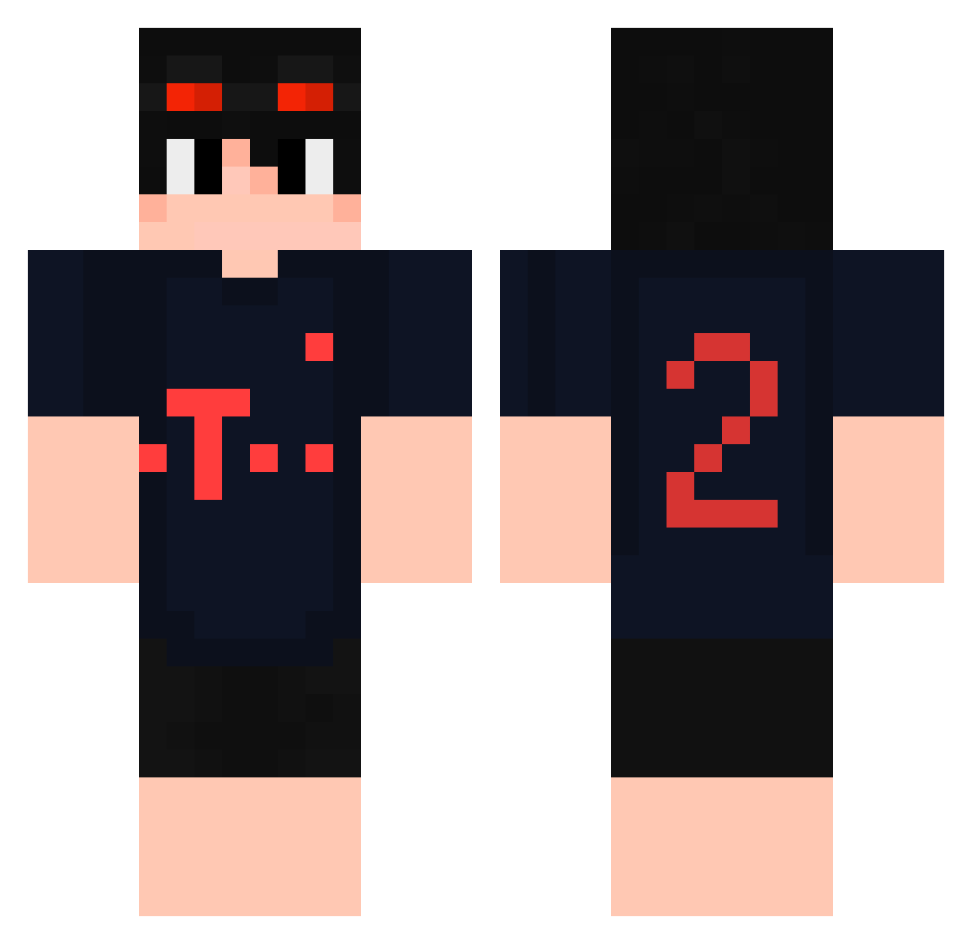 ScatroyBW Minecraft skin, front and back view