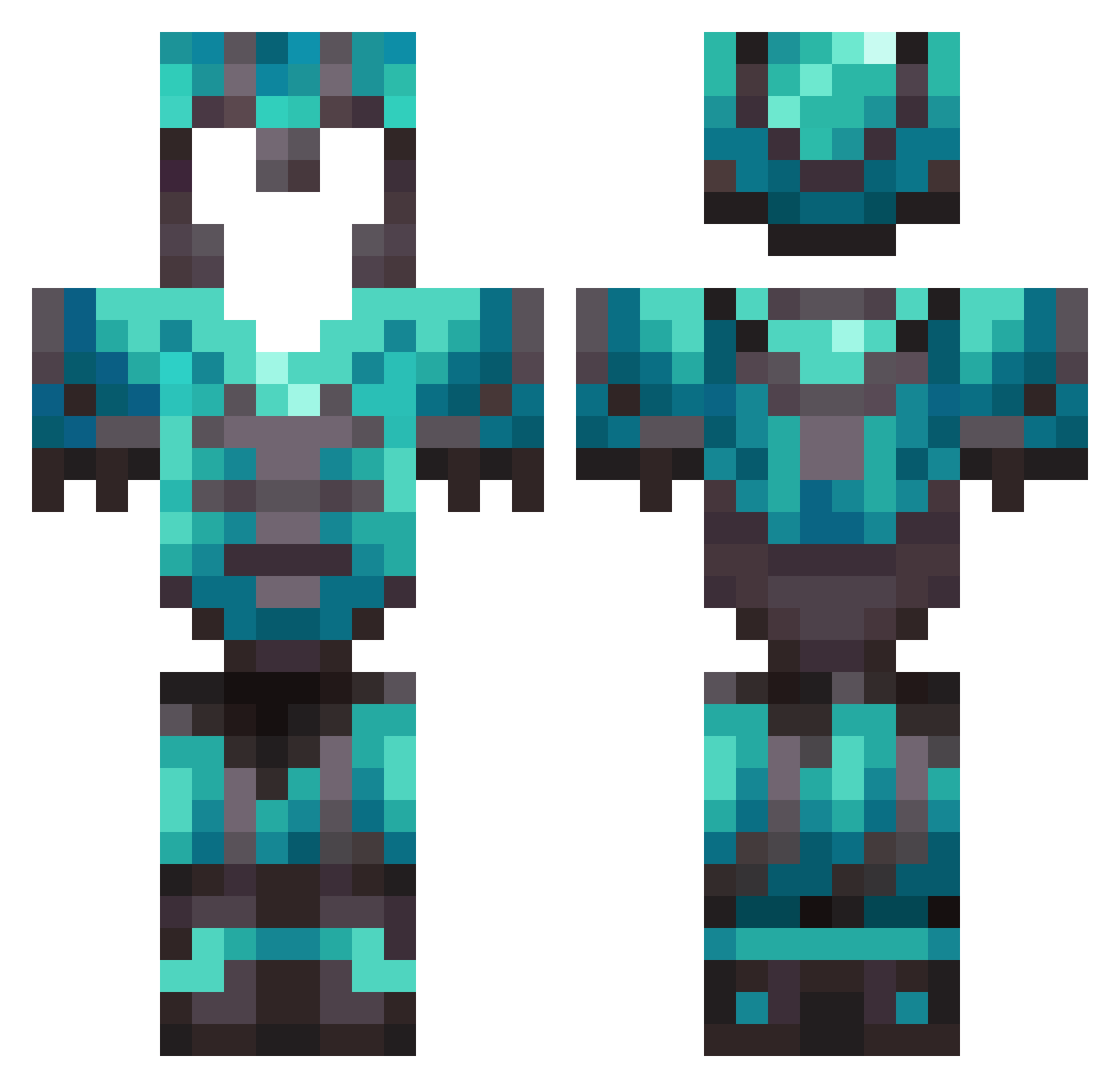 ZinRoman Minecraft skin, front and back view