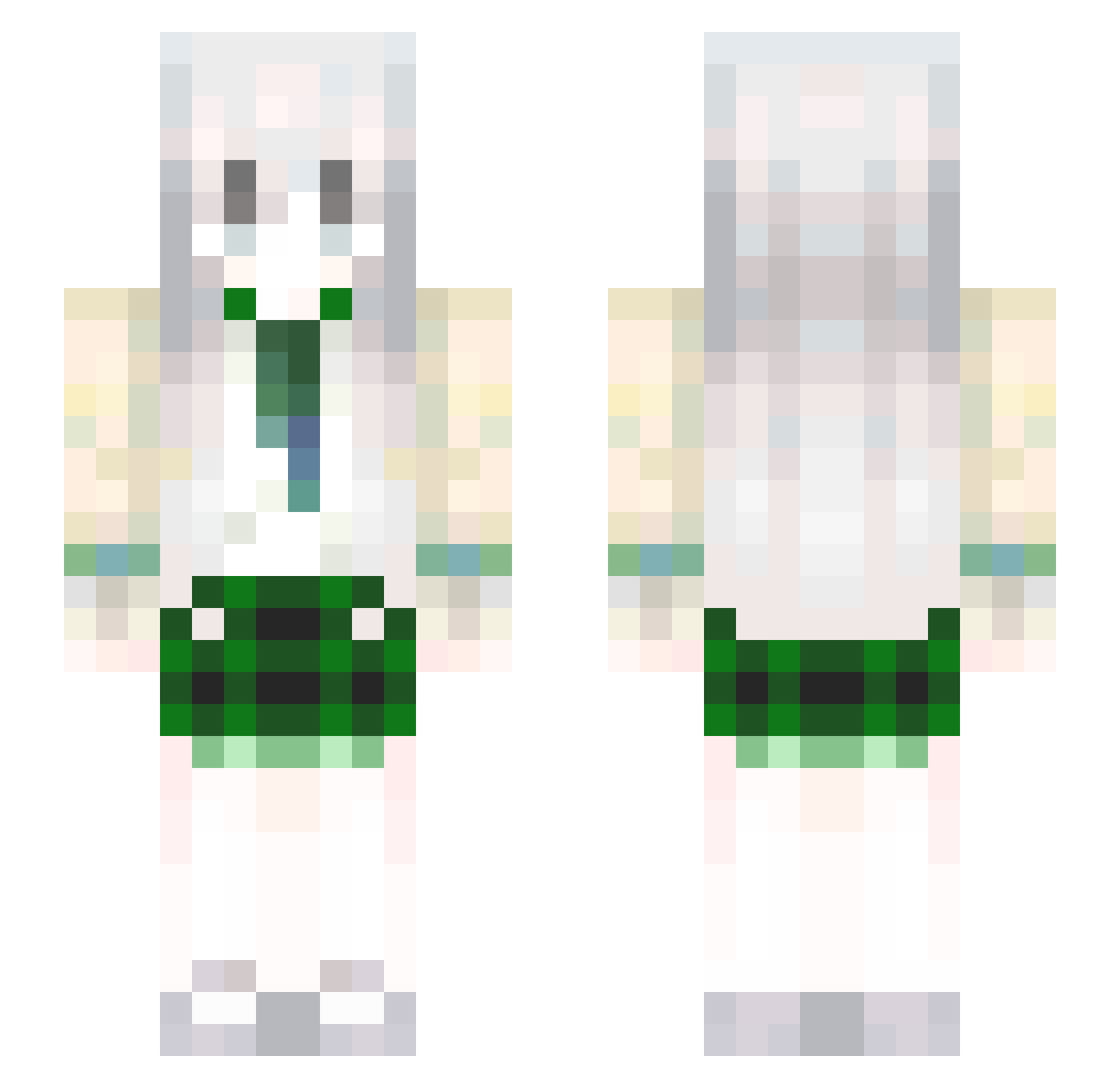 Xlzneeil Minecraft skin, front and back view